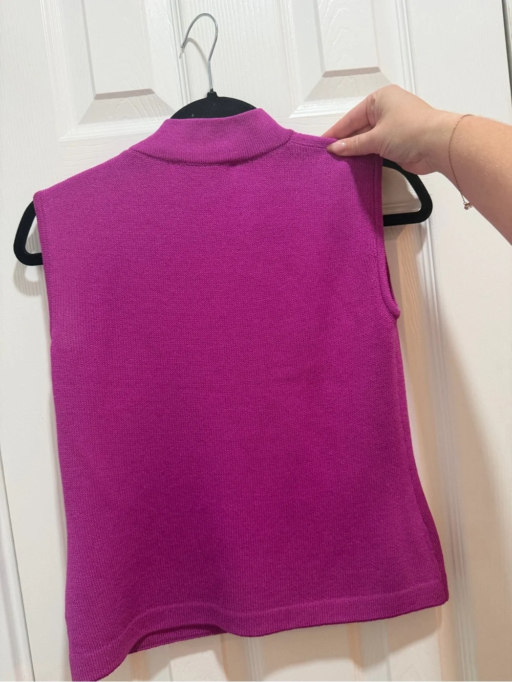 St. John Collectin By Marie Gray Purple Sleeveless Mock Neck Tank